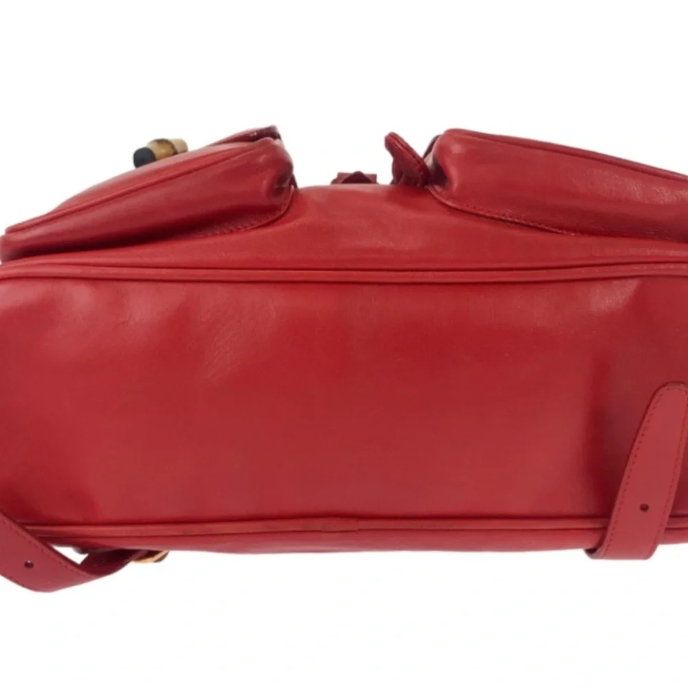 Gucci Vintage Red Leather Backpack - Rank AB